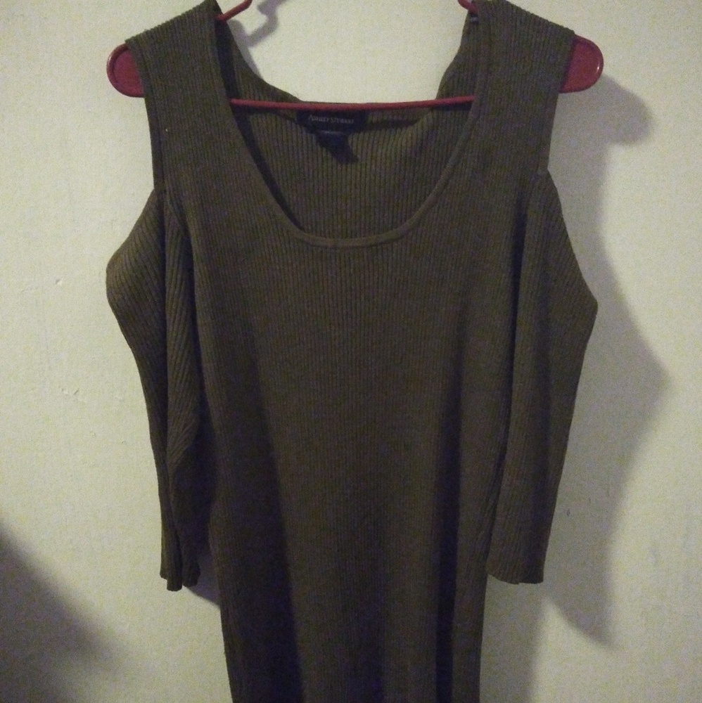 Olive Green Cold shoulder Top